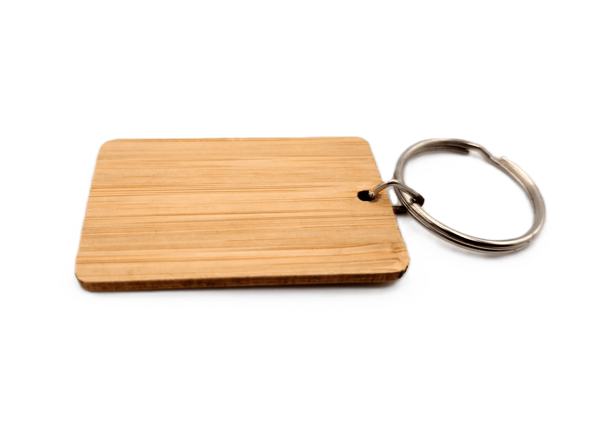 Rectangular bamboo keychain