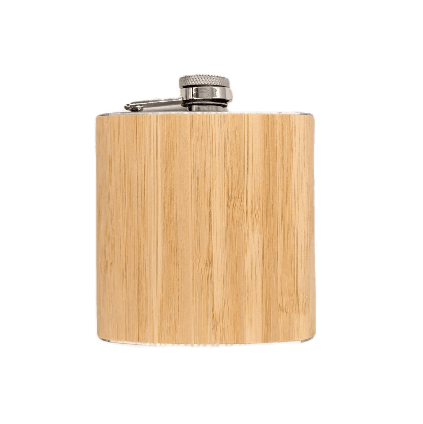 Hip Flask with Bamboo Finish