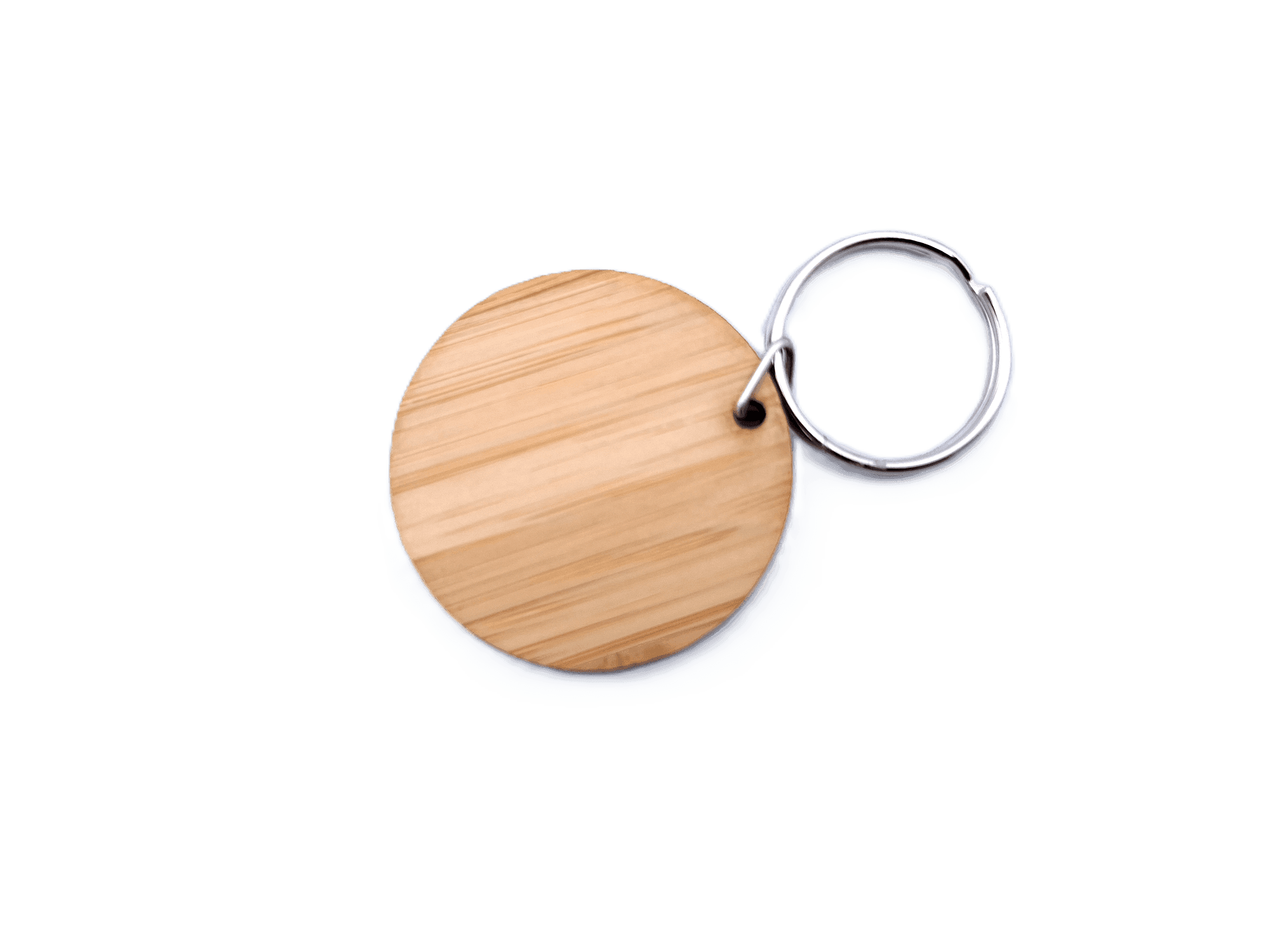 Round bamboo keychain